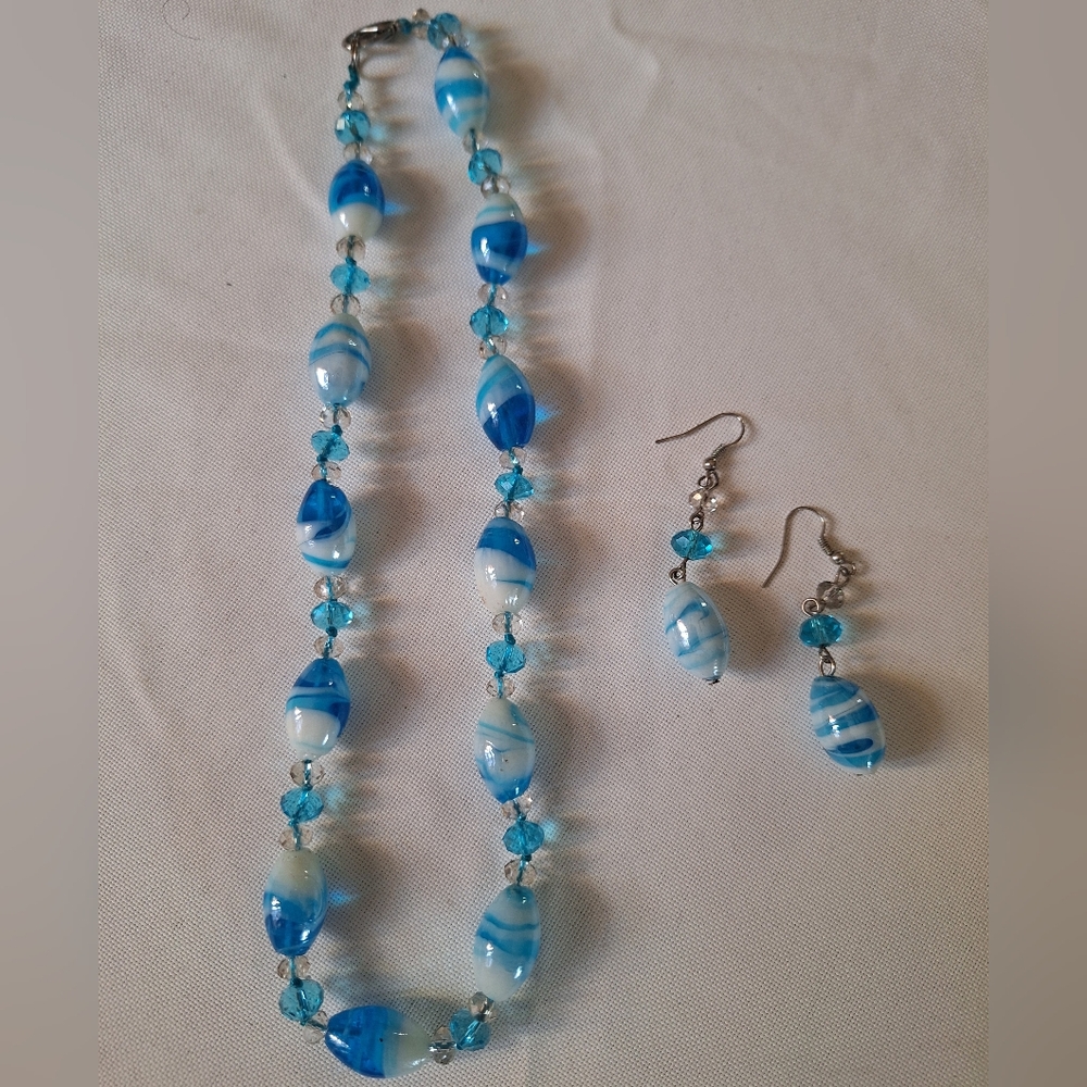 Ocean Breeze Beaded Necklace And Earring Set
